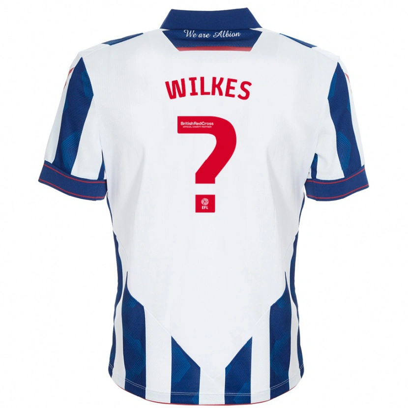 Danxen Niño Camiseta Liam Wilkes #0 Blanco Azul Oscuro 1ª Equipación 2024/25 La Camisa