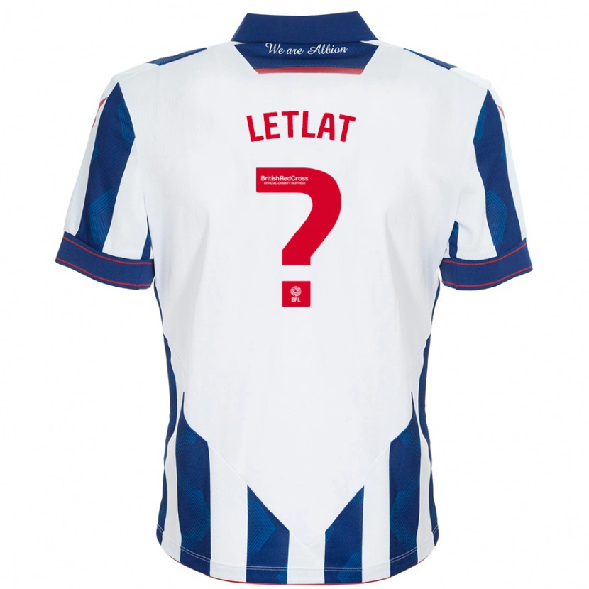 Danxen Niño Camiseta Adam Letlat #0 Blanco Azul Oscuro 1ª Equipación 2024/25 La Camisa