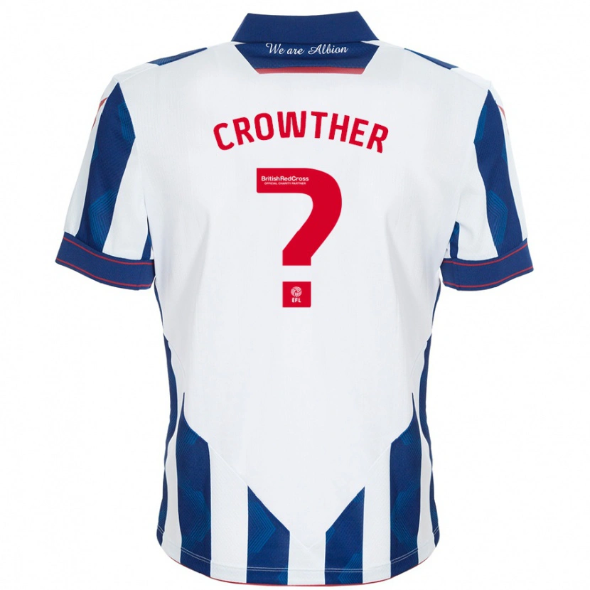 Danxen Niño Camiseta Matthew Crowther #0 Blanco Azul Oscuro 1ª Equipación 2024/25 La Camisa