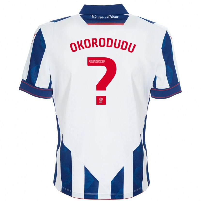 Danxen Niño Camiseta Adam Okorodudu #0 Blanco Azul Oscuro 1ª Equipación 2024/25 La Camisa