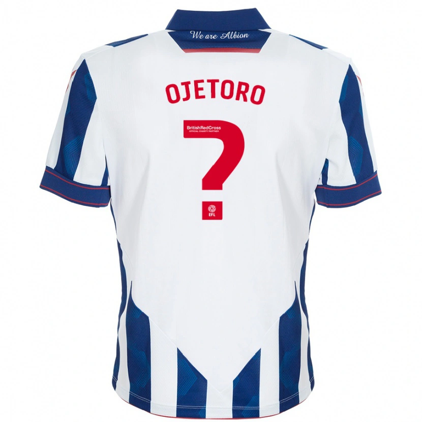 Danxen Niño Camiseta Wahab Ojetoro #0 Blanco Azul Oscuro 1ª Equipación 2024/25 La Camisa