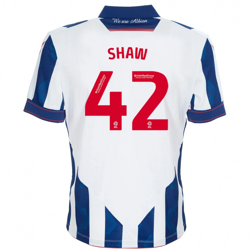 Danxen Niño Camiseta Josh Shaw #42 Blanco Azul Oscuro 1ª Equipación 2024/25 La Camisa