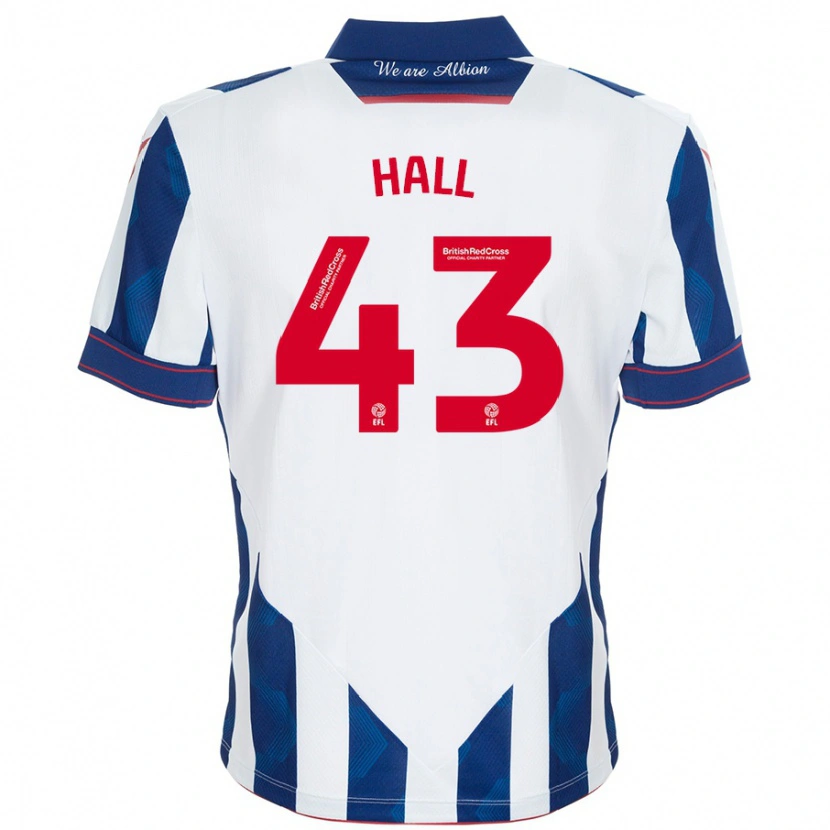 Danxen Niño Camiseta Reece Hall #43 Blanco Azul Oscuro 1ª Equipación 2024/25 La Camisa