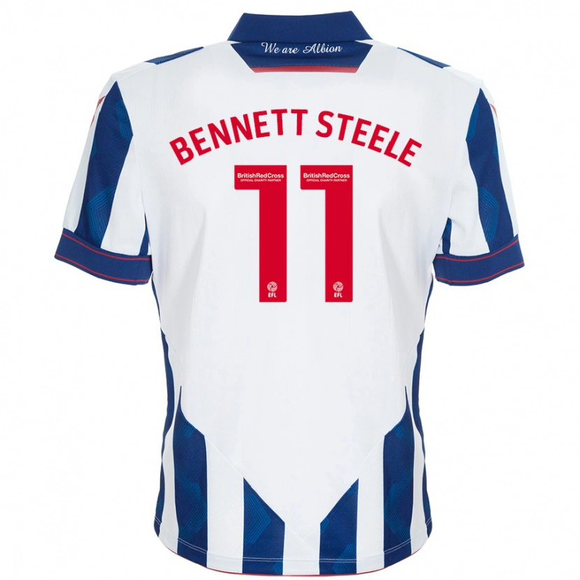 Danxen Niño Camiseta Lizzie Bennett-Steele #11 Blanco Azul Oscuro 1ª Equipación 2024/25 La Camisa