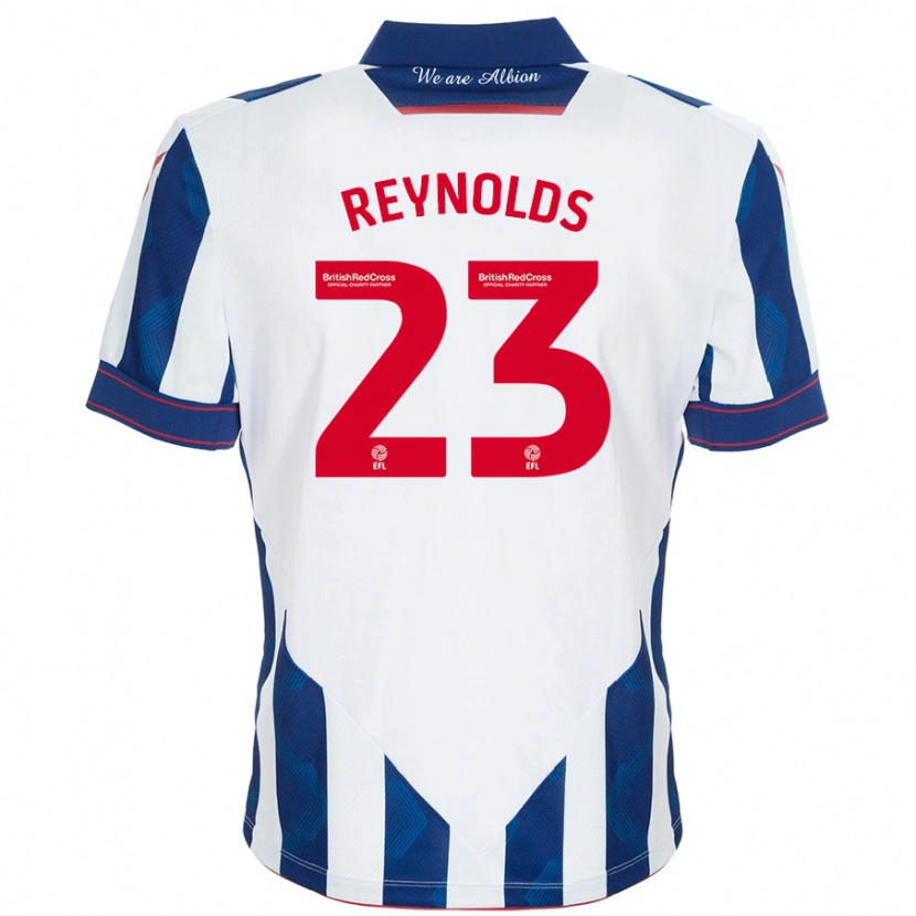 Danxen Niño Camiseta Taylor Reynolds #23 Blanco Azul Oscuro 1ª Equipación 2024/25 La Camisa