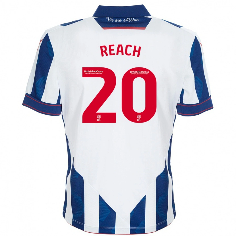 Danxen Niño Camiseta Adam Reach #20 Blanco Azul Oscuro 1ª Equipación 2024/25 La Camisa