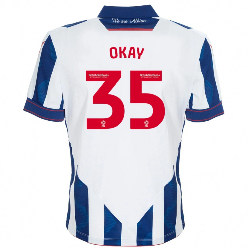 Danxen Niño Camiseta Okay Yokuşlu #35 Blanco Azul Oscuro 1ª Equipación 2024/25 La Camisa