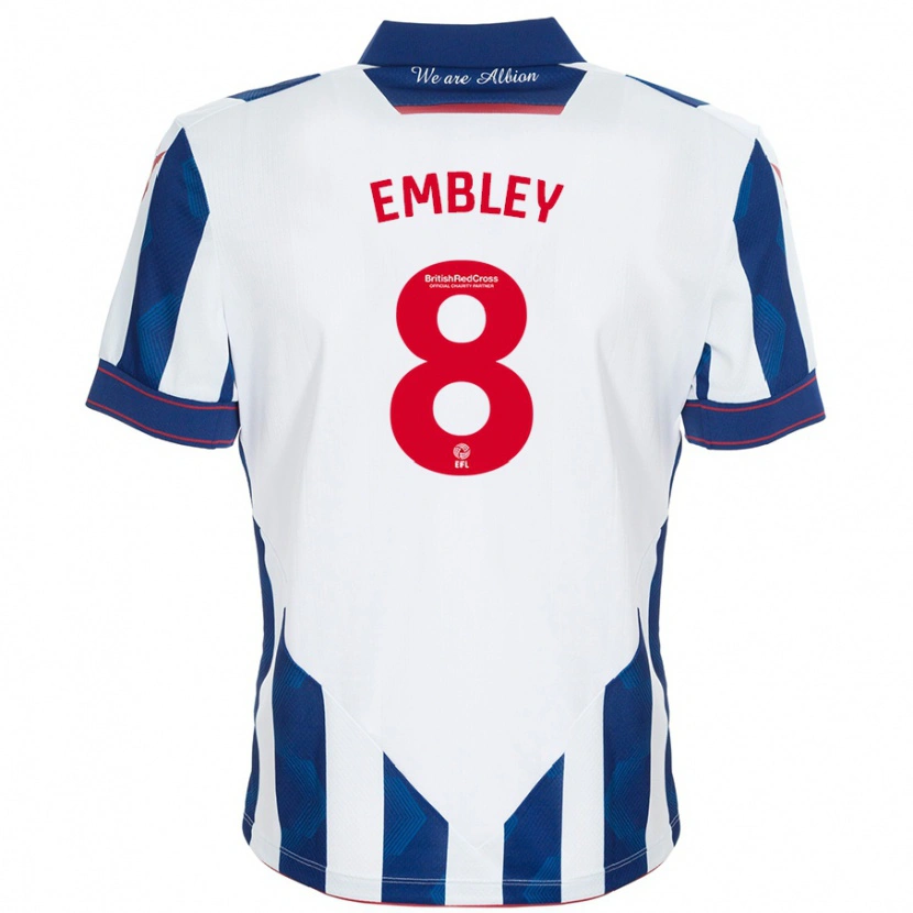 Danxen Niño Camiseta Rosie Embley #8 Blanco Azul Oscuro 1ª Equipación 2024/25 La Camisa