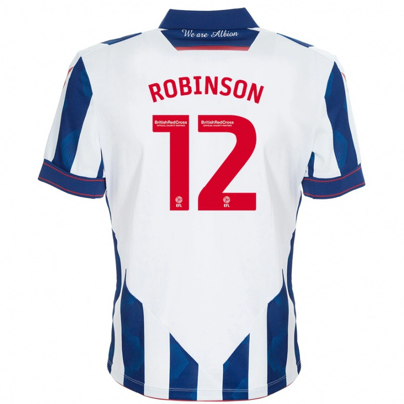 Danxen Niño Camiseta Leanne Robinson #12 Blanco Azul Oscuro 1ª Equipación 2024/25 La Camisa