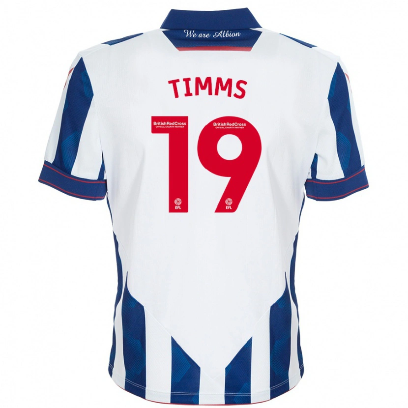 Danxen Niño Camiseta Maria Timms #19 Blanco Azul Oscuro 1ª Equipación 2024/25 La Camisa