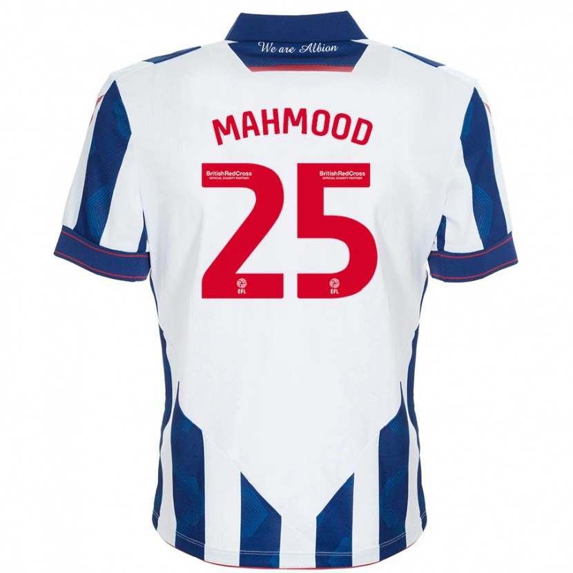 Danxen Niño Camiseta Mahmood #25 Blanco Azul Oscuro 1ª Equipación 2024/25 La Camisa