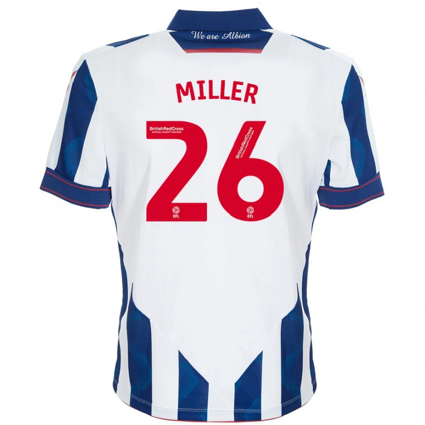 Danxen Niño Camiseta Nna Miller #26 Blanco Azul Oscuro 1ª Equipación 2024/25 La Camisa