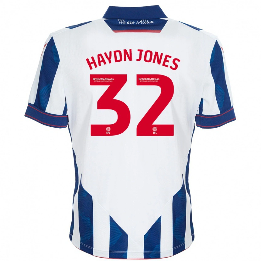 Danxen Niño Camiseta Mackenzie Haydn-Jones #32 Blanco Azul Oscuro 1ª Equipación 2024/25 La Camisa