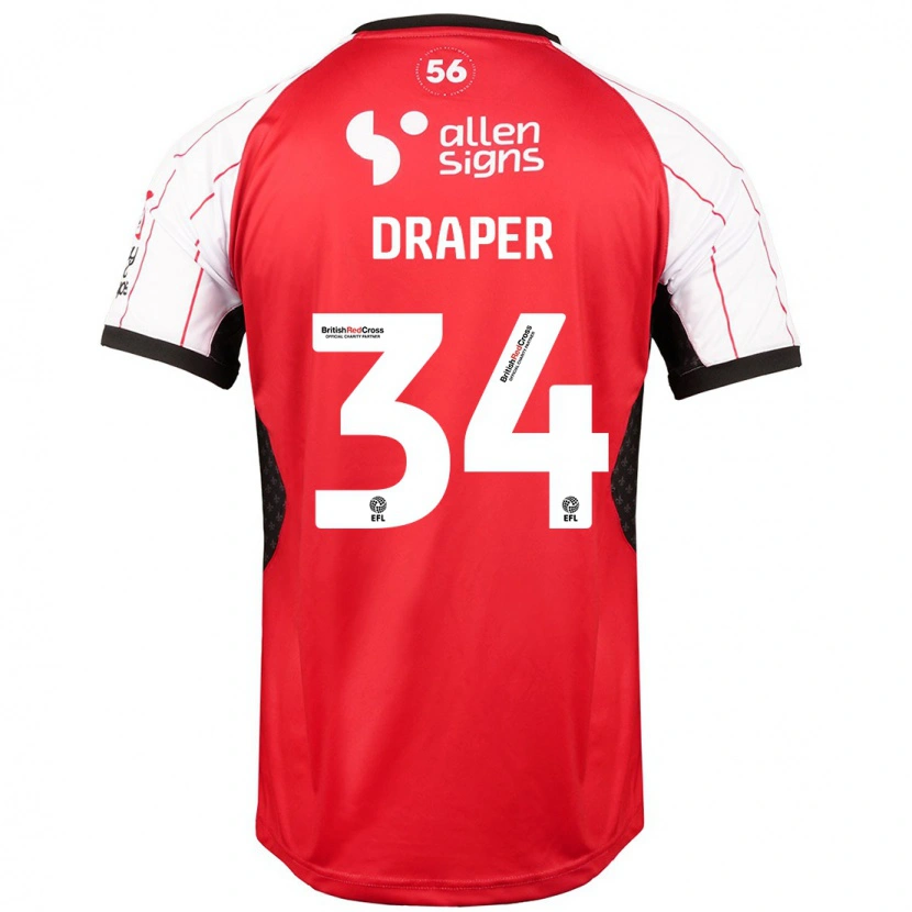 Danxen Niño Camiseta Freddie Draper #34 Blanco 1ª Equipación 2024/25 La Camisa