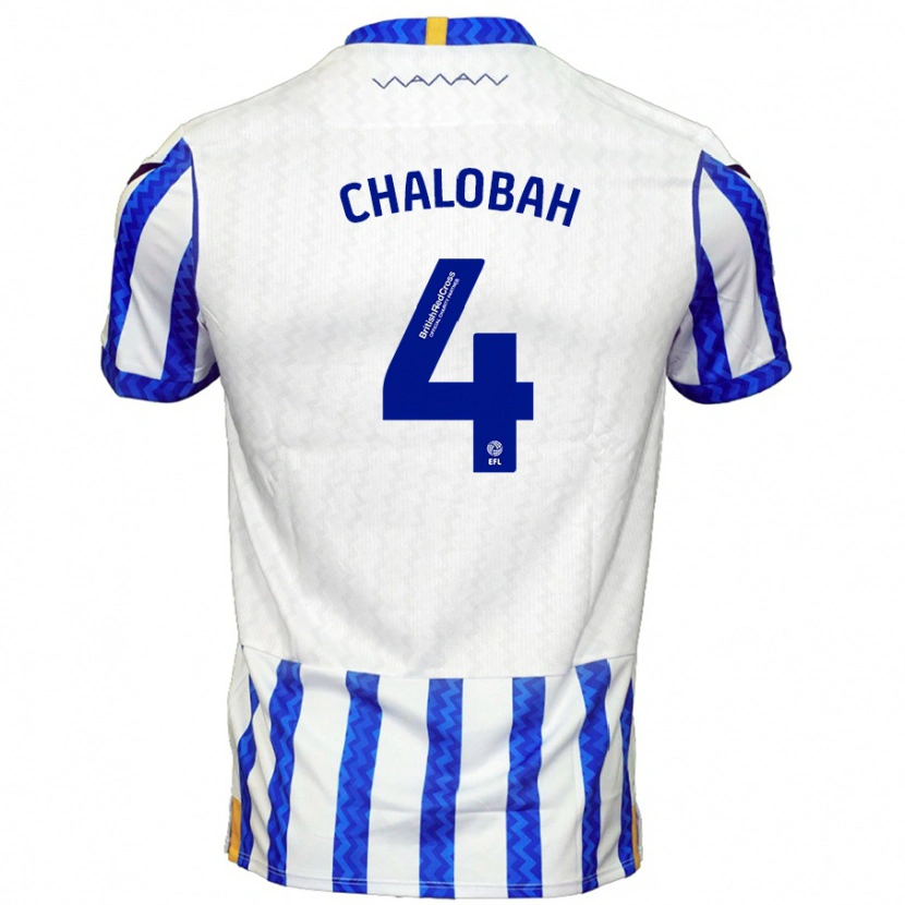 Danxen Niño Camiseta Nathaniel Chalobah #4 Azul Blanco 1ª Equipación 2024/25 La Camisa