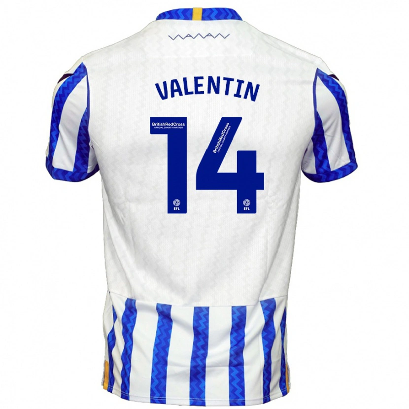 Danxen Niño Camiseta Pol Valentín #14 Azul Blanco 1ª Equipación 2024/25 La Camisa