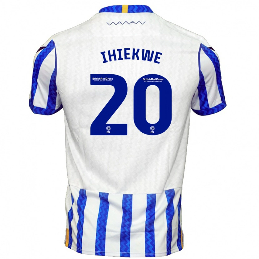 Danxen Niño Camiseta Michael Ihiekwe #20 Azul Blanco 1ª Equipación 2024/25 La Camisa