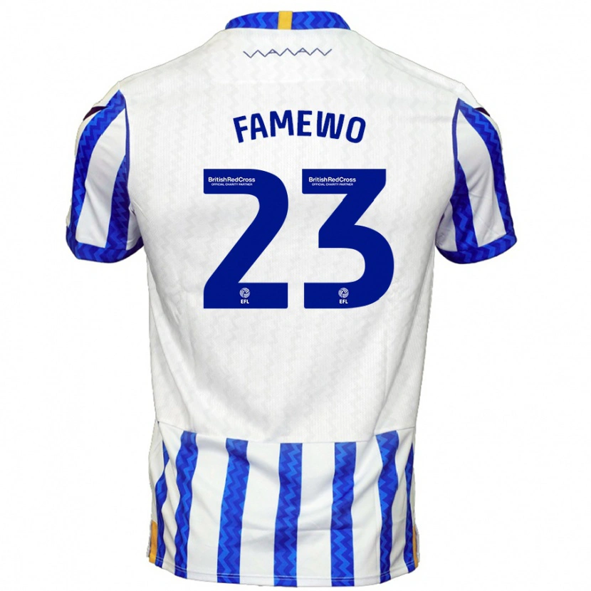 Danxen Niño Camiseta Akin Famewo #23 Azul Blanco 1ª Equipación 2024/25 La Camisa