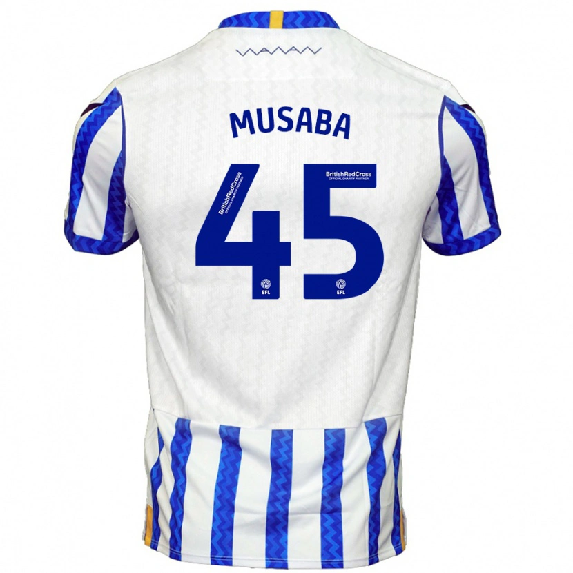 Danxen Niño Camiseta Anthony Musaba #45 Azul Blanco 1ª Equipación 2024/25 La Camisa