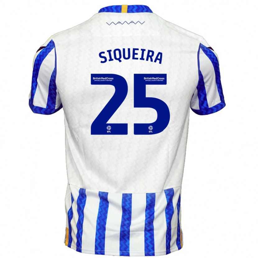 Danxen Niño Camiseta Guilherme Siqueira #25 Azul Blanco 1ª Equipación 2024/25 La Camisa