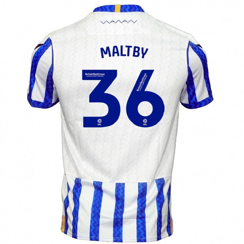 Danxen Niño Camiseta Mackenzie Maltby #36 Azul Blanco 1ª Equipación 2024/25 La Camisa