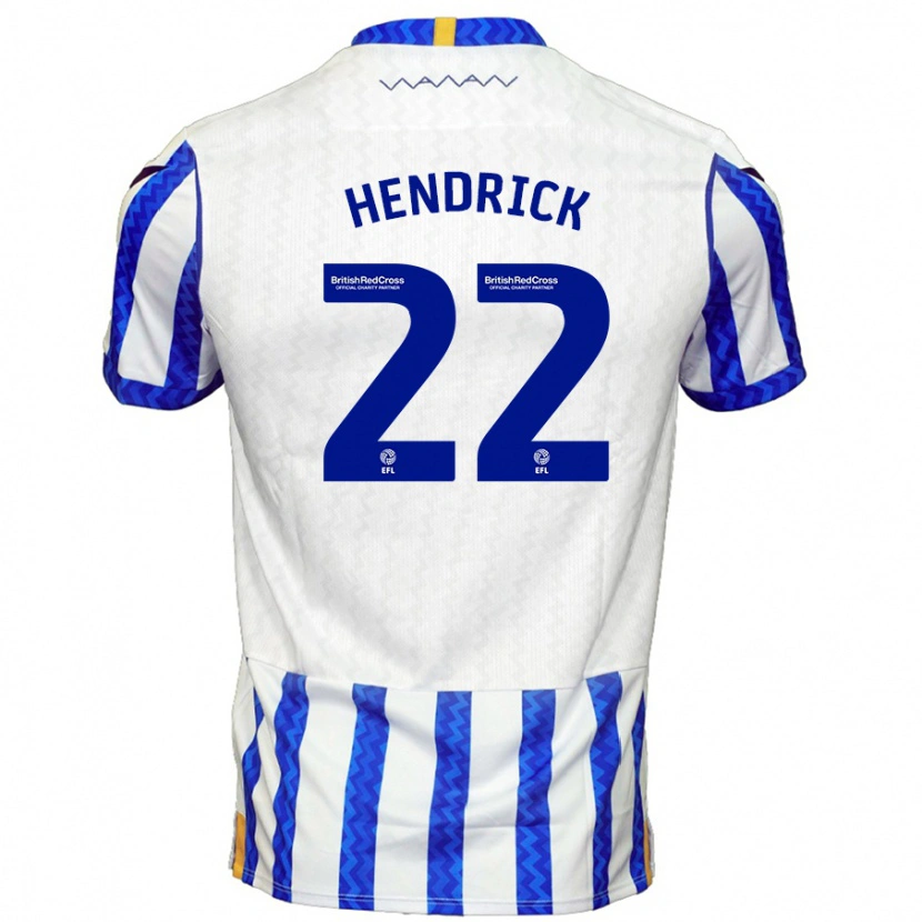 Danxen Niño Camiseta Jeff Hendrick #22 Azul Blanco 1ª Equipación 2024/25 La Camisa