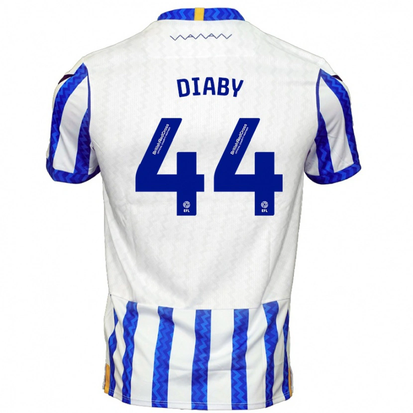 Danxen Niño Camiseta Momo Diaby #44 Azul Blanco 1ª Equipación 2024/25 La Camisa