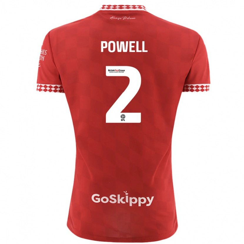 Danxen Niño Camiseta Ella Powell #2 Rojo 1ª Equipación 2024/25 La Camisa