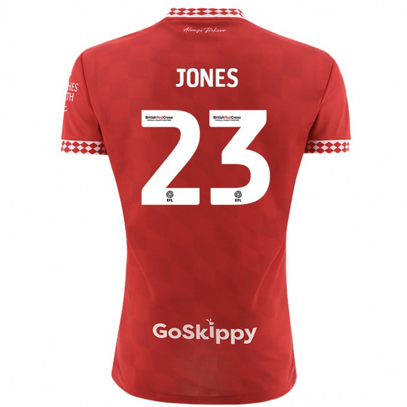 Danxen Niño Camiseta Carrie Jones #23 Rojo 1ª Equipación 2024/25 La Camisa