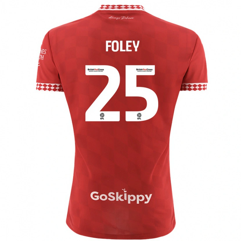 Danxen Niño Camiseta Erin Foley #25 Rojo 1ª Equipación 2024/25 La Camisa