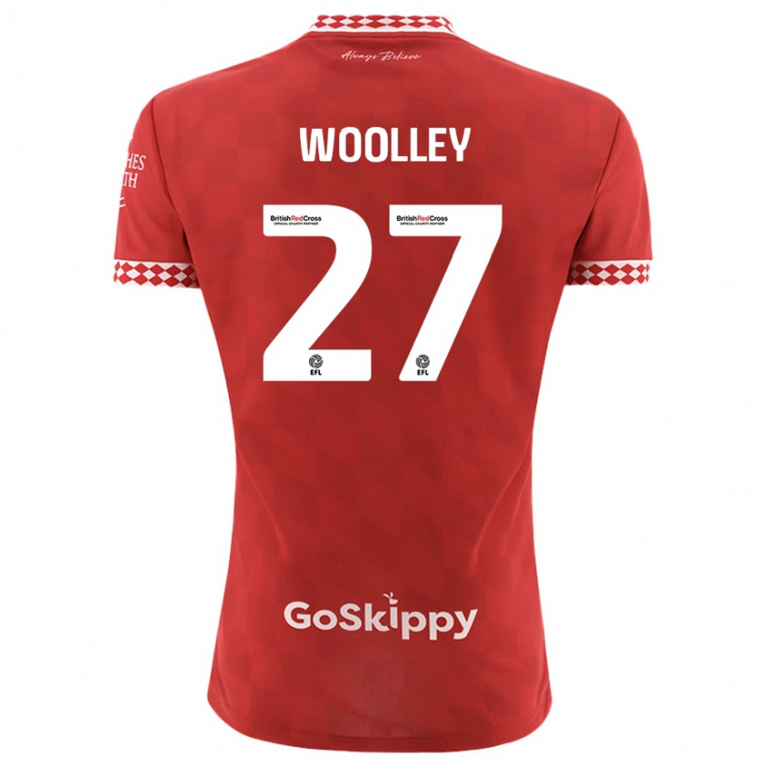 Danxen Niño Camiseta Jesse Woolley #27 Rojo 1ª Equipación 2024/25 La Camisa