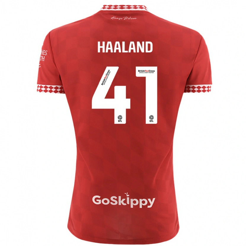 Danxen Niño Camiseta Benedicte Haaland #41 Rojo 1ª Equipación 2024/25 La Camisa