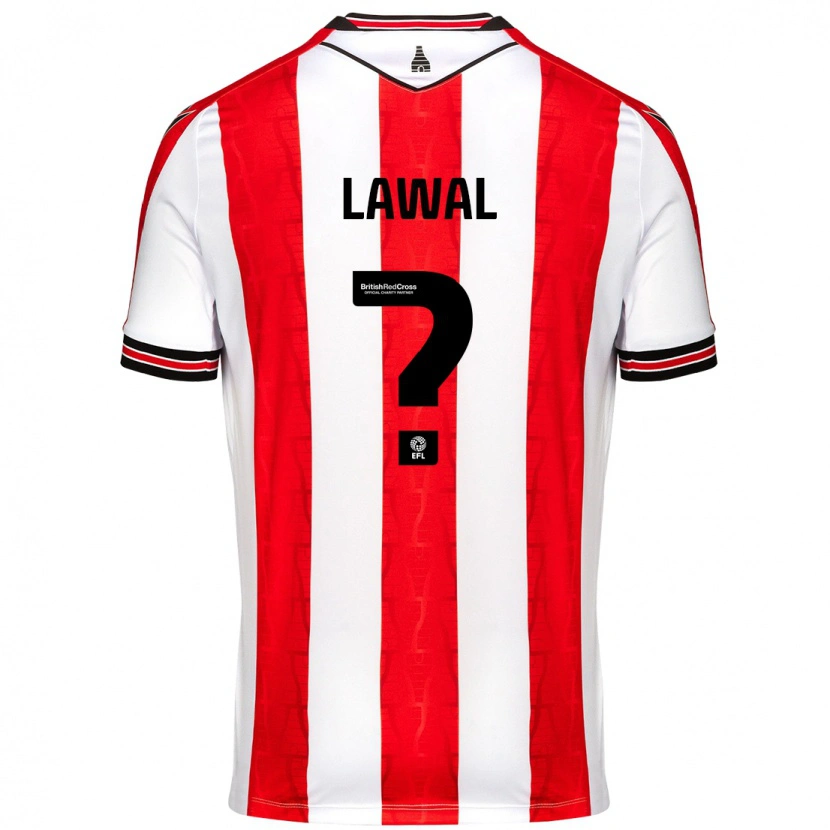 Danxen Niño Camiseta Bosun Lawal #0 Rojo Blanco 1ª Equipación 2024/25 La Camisa