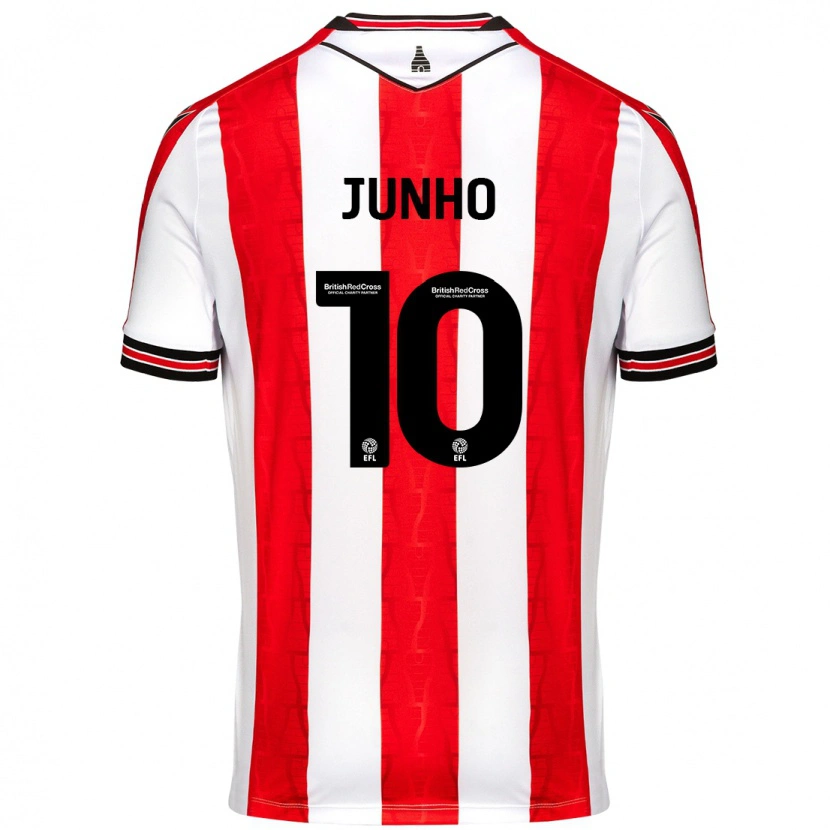 Danxen Niño Camiseta Jun-Ho Bae #10 Rojo Blanco 1ª Equipación 2024/25 La Camisa