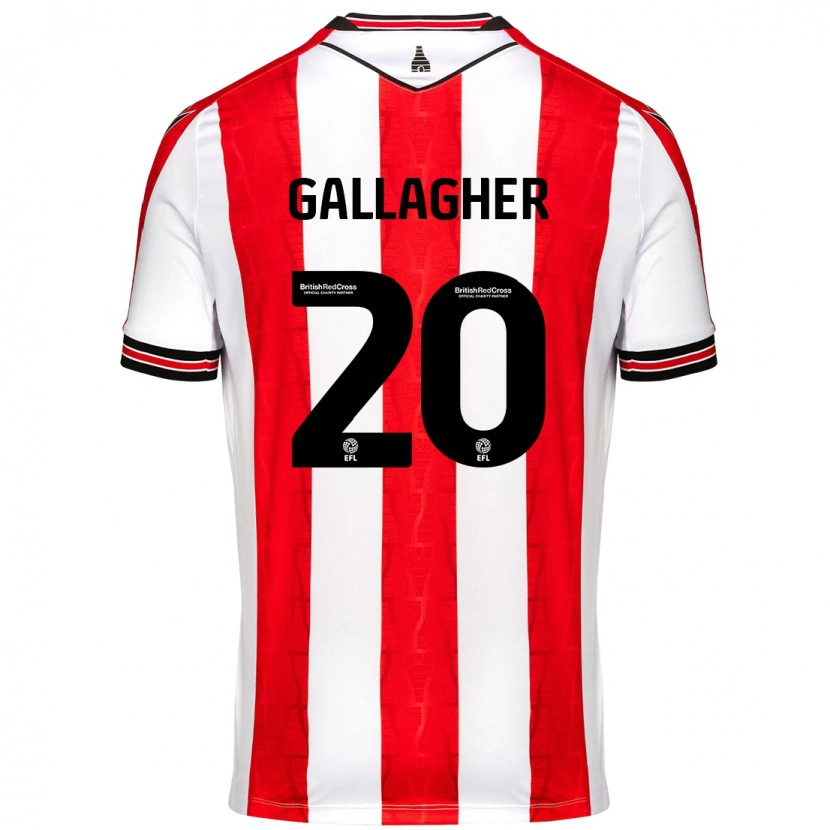 Danxen Niño Camiseta Sam Gallagher #20 Rojo Blanco 1ª Equipación 2024/25 La Camisa