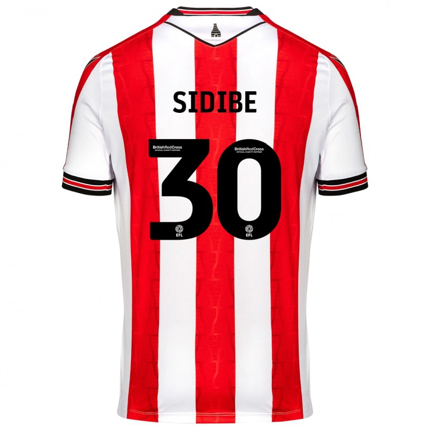 Danxen Niño Camiseta Souleymane Sidibe #30 Rojo Blanco 1ª Equipación 2024/25 La Camisa