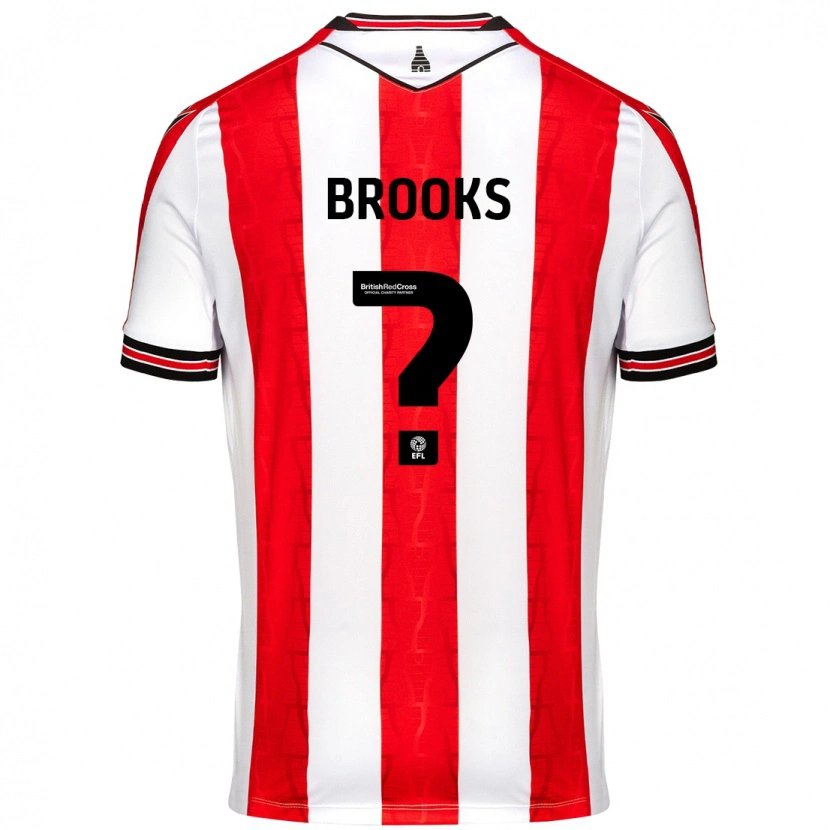 Danxen Niño Camiseta Alfie Brooks #0 Rojo Blanco 1ª Equipación 2024/25 La Camisa