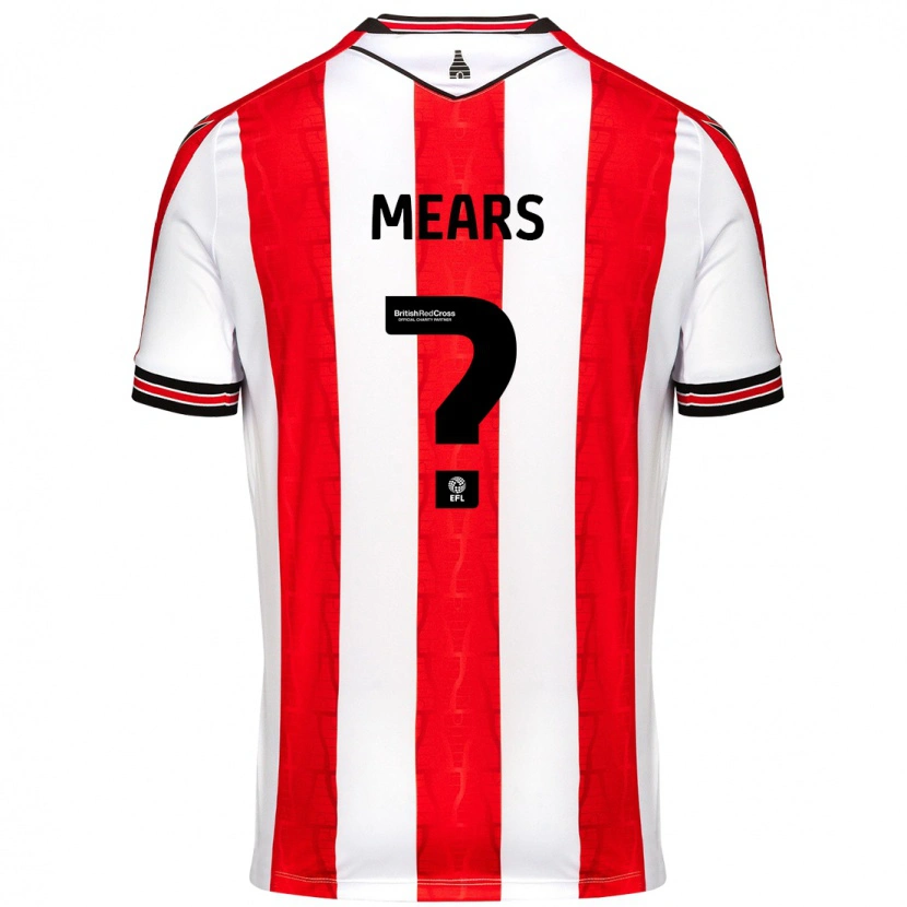 Danxen Niño Camiseta Jaden Mears #0 Rojo Blanco 1ª Equipación 2024/25 La Camisa