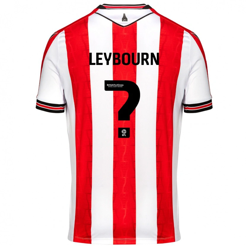 Danxen Niño Camiseta Charlie Leybourn #0 Rojo Blanco 1ª Equipación 2024/25 La Camisa