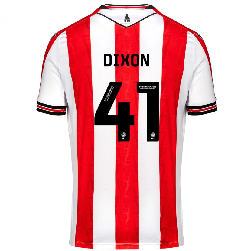 Danxen Niño Camiseta Jaden Dixon #41 Rojo Blanco 1ª Equipación 2024/25 La Camisa