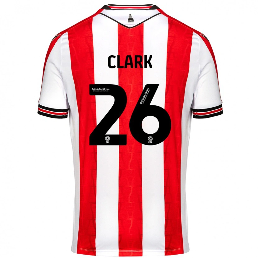 Danxen Niño Camiseta Ciaran Clark #26 Rojo Blanco 1ª Equipación 2024/25 La Camisa