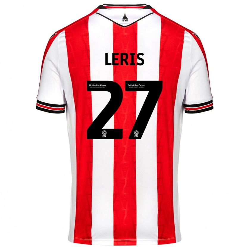 Danxen Niño Camiseta Mehdi Léris #27 Rojo Blanco 1ª Equipación 2024/25 La Camisa