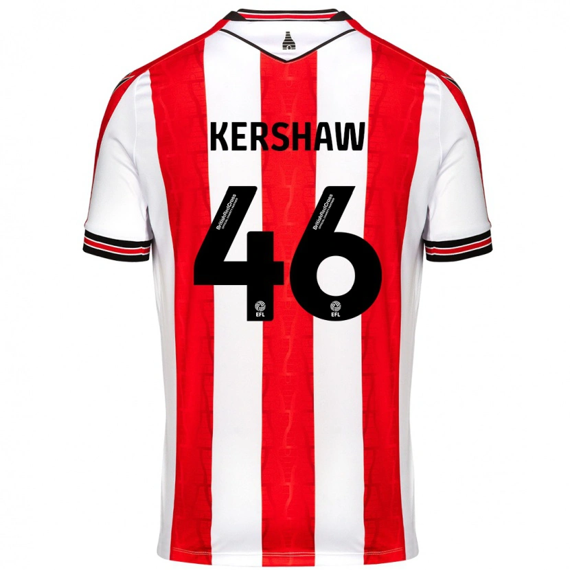 Danxen Niño Camiseta Ben Kershaw #46 Rojo Blanco 1ª Equipación 2024/25 La Camisa