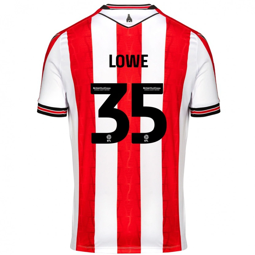 Danxen Niño Camiseta Nathan Lowe #35 Rojo Blanco 1ª Equipación 2024/25 La Camisa