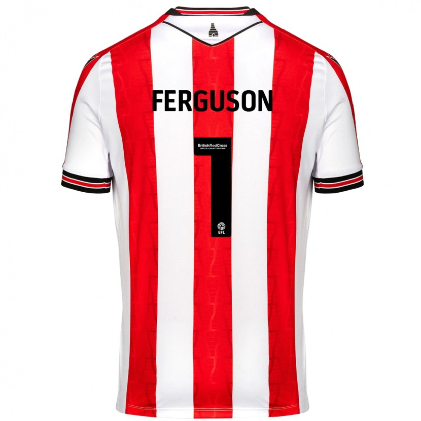 Danxen Niño Camiseta Georgie Ferguson #1 Rojo Blanco 1ª Equipación 2024/25 La Camisa