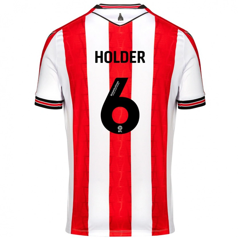 Danxen Niño Camiseta Molly Holder #6 Rojo Blanco 1ª Equipación 2024/25 La Camisa