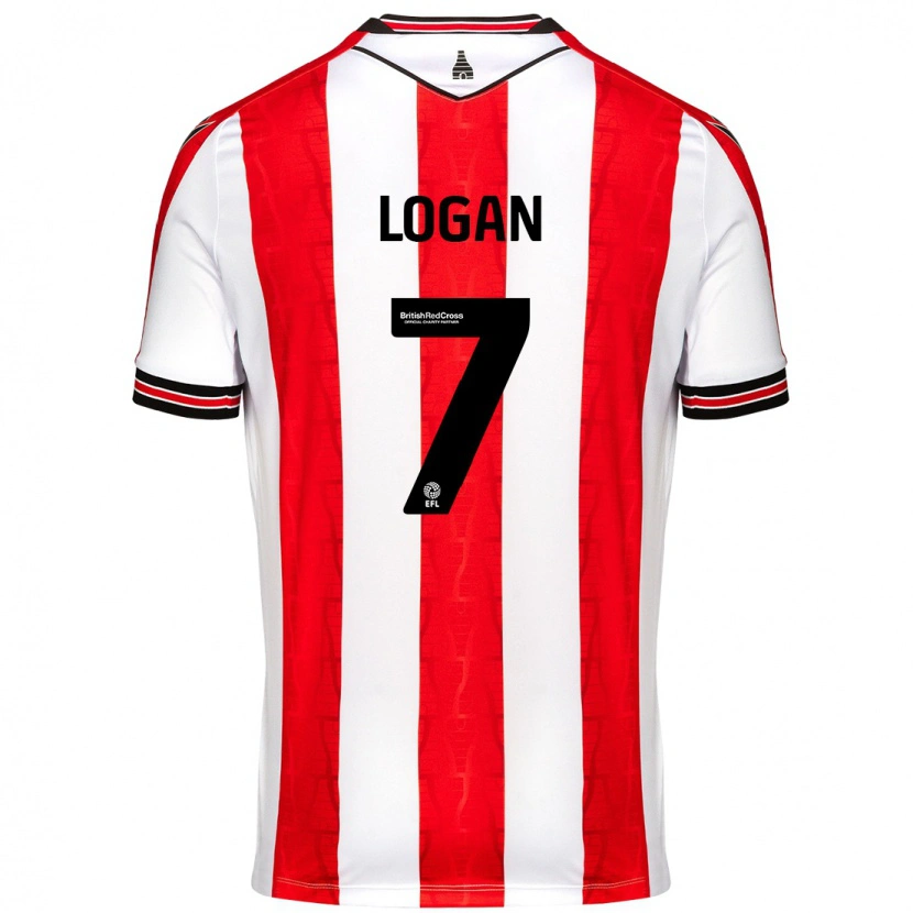 Danxen Niño Camiseta Heidi Logan #7 Rojo Blanco 1ª Equipación 2024/25 La Camisa