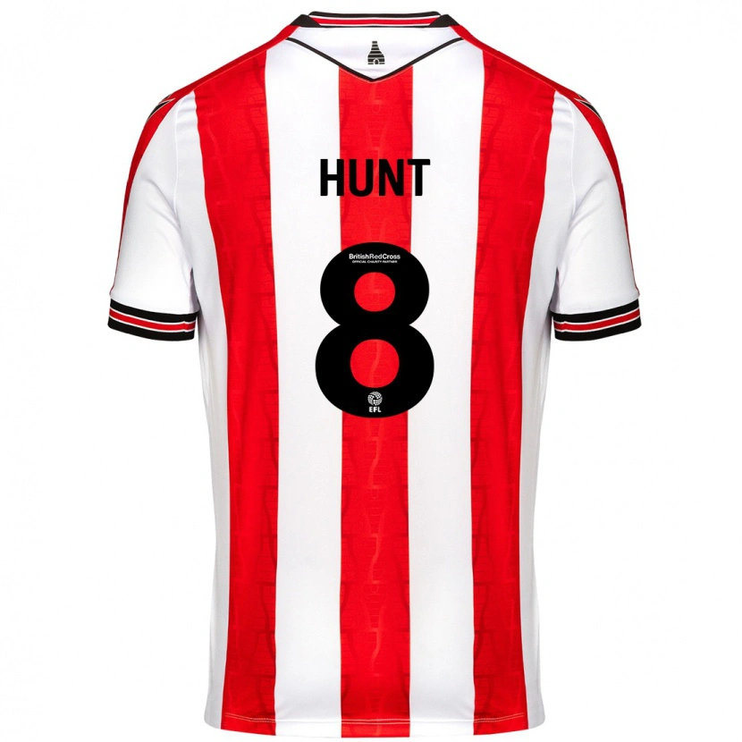 Danxen Niño Camiseta Abby Hunt #8 Rojo Blanco 1ª Equipación 2024/25 La Camisa