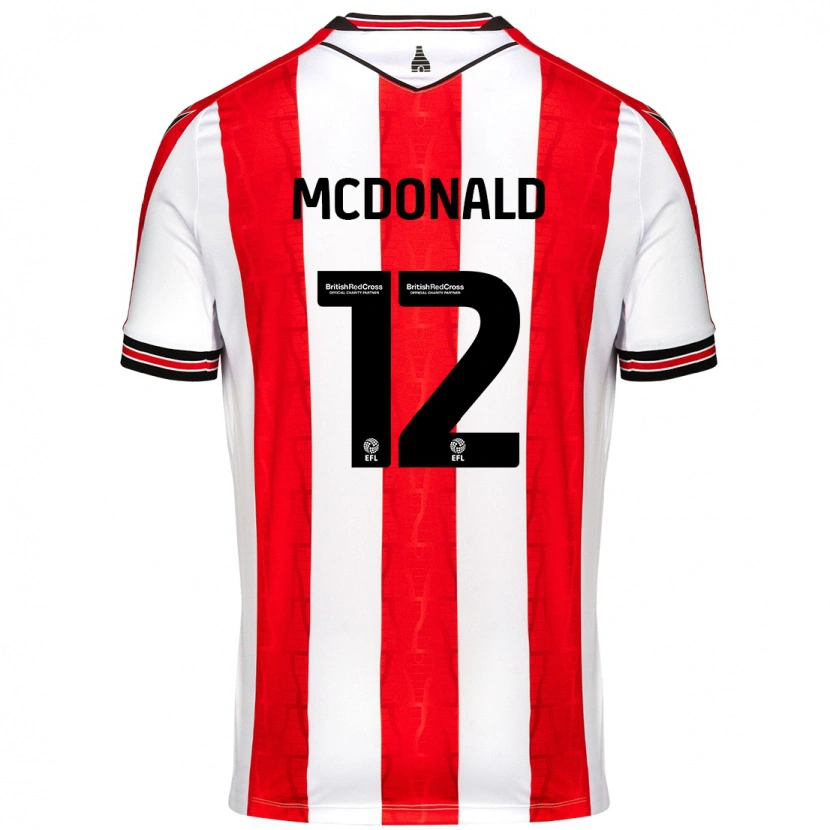 Danxen Niño Camiseta Kayleigh Mcdonald #12 Rojo Blanco 1ª Equipación 2024/25 La Camisa