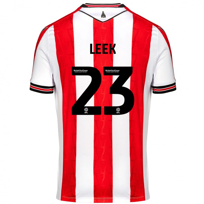 Danxen Niño Camiseta Ellie Leek #23 Rojo Blanco 1ª Equipación 2024/25 La Camisa